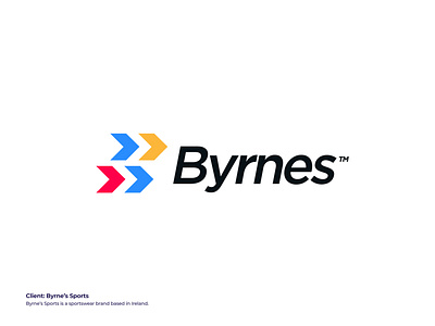 Byrne's Sports - Logo Design Exploration arrow logo arrows branding brandmark colorful identity identity design lettermark logo logo design logomark logotype mark monogram sports sports branding sports logo sportswear symbol designer typography