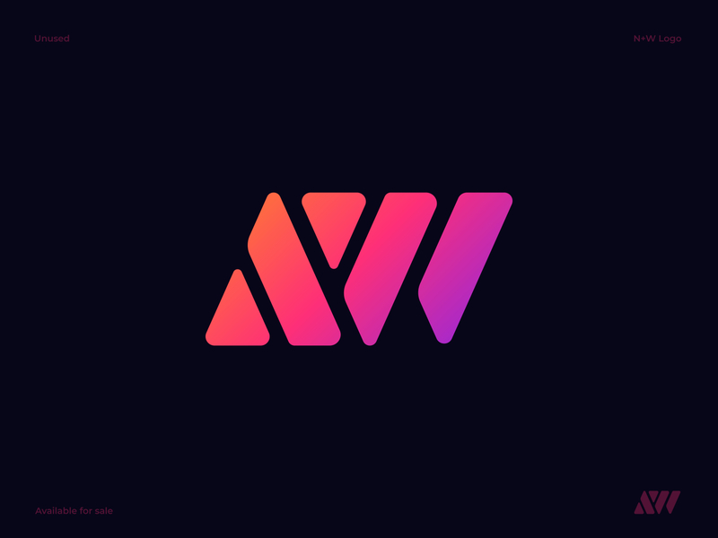 AW Letters Logo 3d app brand identity connection diagram for sale unused buy gradient icon letter w letter a letter aw lettermark minimal mobile motion outline overlap transport wave wire