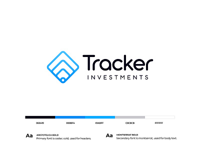 Tracker Investments - Logo concept app icon brand identity brand identity design branding branding and identity capital capitalization creative entrepreneur financing fund invest investment logo logotype smart logo startup trade typography ui