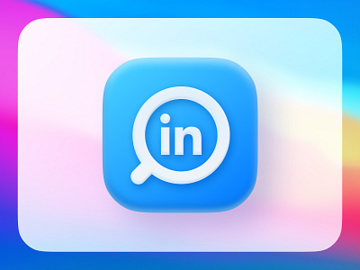 LinkedIn redesign concept 3d app icon app store apple brand identity branding concept design connected frosted glass glass effect icon design ios14 iphone linkedin modern neumorphic rebrand rebranding redesign concept search