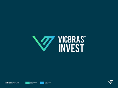 VICBRAS INVEST - Logo concept abstract app arrows brand identity branding buy and sell concept design finance fintech graph index investment logo market modern logo profit rise stocks trading v letter logo