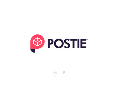 POSTIE - Logo design app icon brand identity branding courier courier service creative logo delivery service identity designer letter p logo logodesign logomark logotype modern logo package posting transfer typography ui uxui