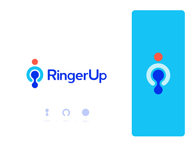 RingerUp - Logo Design abstract app icon book brand identity branding digital dine in dining flat food hotel icon logo design mark online booking restaurant ring ringer ringerup typography