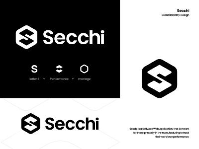 Secchi - Approved Logo Concept app icon black brand identity branding dashboard guidelines letter s logo logo design mark modern logo performance s secchi simple track typography ui vector web design