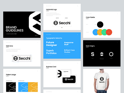 Secchi - Brand Guidelines app black brand brand guidelines brand identity brandbook branding colors dashboard design guidelines minimal mockup modern performance s software styleguide track typography