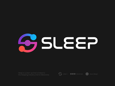 Sleep - Approved Logo Design bitcoin blockchain branding crypto currency design earn ethereum finance fintech game gradient identity illustration letter s logo mark nft sleep ui