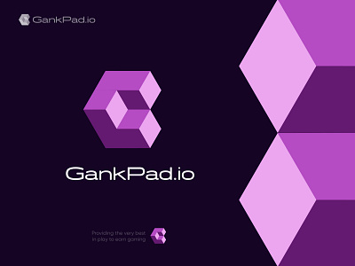 GankPad.io - Logo Design 3d logo blockchain brand identity branding coin creative logo crypto cryptocurrency defi exchange game gaming gradient icon logo design mark modern tech token wallet