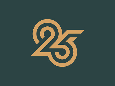 Number 25 2 25 5 branding design five green letter logo monogram monogram logo number numbers twenty twentyfive type typography