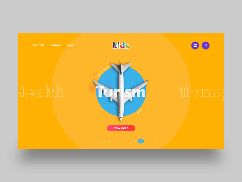 Kids Homepage adobexd animation clean concept creative design dribbble gif hero homepage interface kids layout minimal product design ui ux web webdesign website