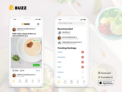 Buzz app design brand design minimalist design mobile social app social media ui