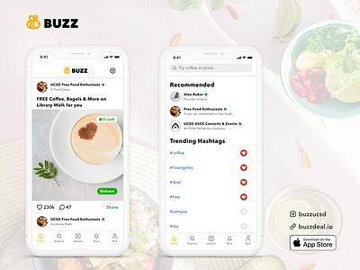 Buzz app design brand design minimalist design mobile social app social media ui