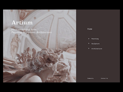 Artium - Website Concept Design brand design brutalism brutalist brutalist design concept design landing page minimalist design ui web design