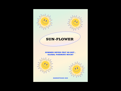 Sun Flower Funky Poster aesthetic brutal brutalism funky graphic design minimal poster retro typography art y2k