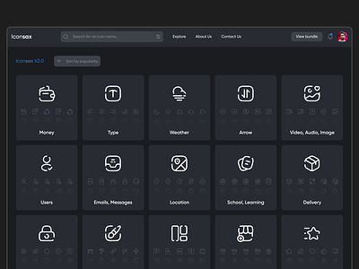 Icon manager(Category selection page)