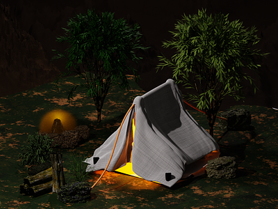 Camping 3d blender camp digital illustration illustration night