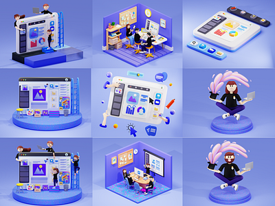 Team work: 3d Illustrations 3d art blender blender3d blender3dart branding design digital illustration graphic design illustration minimal teamwork vector