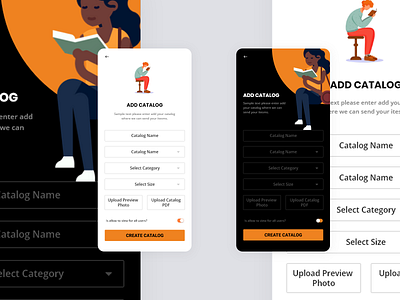 Create Catalog Mobile Ui design graphic design minimal mobile app mobile ui ui ux