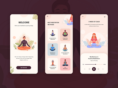 Meditation App UI by Bhavik Bhatt on Dribbble