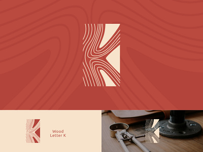 Letter K Wood brand identity branding identitydesign klogo letterk logo logodesign logomark logotype monogram monogram logo wood woodworking
