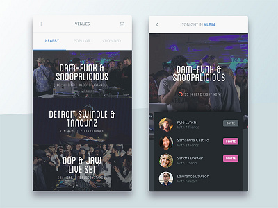 Feed and Details bouncr event ios nearby nightlife social ui ux