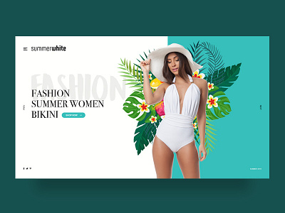 Summer Fashion Women 16:9 brazil design fashion fullhd golden ratio header hero layout summer web white women