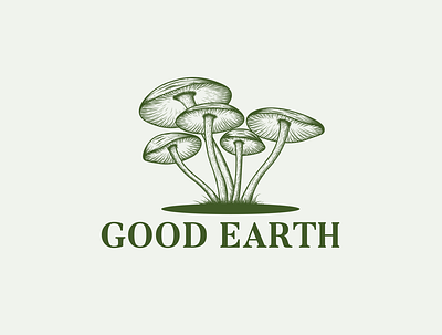 Good Earth Logo Design branding design illustration logo logo design logo designer minimalist mushroom mushroom logo unique logo vintage vintage logo