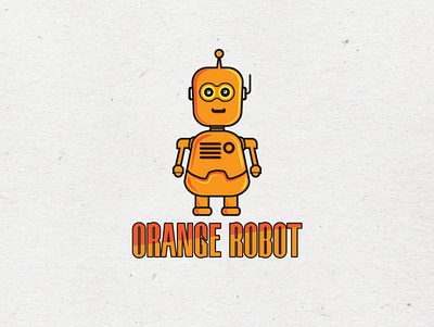 Orange Robot Logo design illustration logo logo design logo designer mascot minimalist moscot logo ui unique logo vector