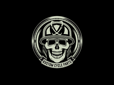 Kustom Cycle Parts Compamy Logo Design automotive branding illustration logo logo design logo designer minimalist moscot logo skull ui unique logo vector