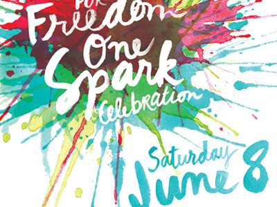 Rethreaded Poster burst celebration color colorful explosion hand painted type illustration one spark spark typography watercolor