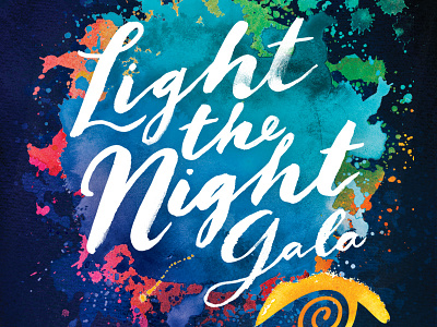 Light the Night branding blue color cover culture gala jacksonville night orange red sky watercolor