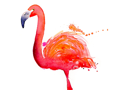 Watercolor Flamingo