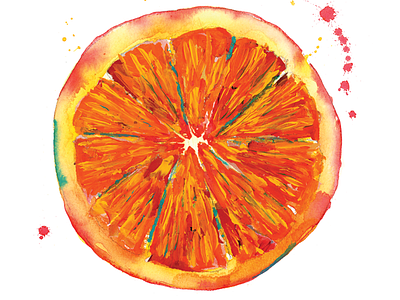 Citrus citrus collage food fruit gouache orange splatters