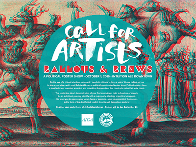 Ballots and Brews Poster aiga design political poster print typography watercolor