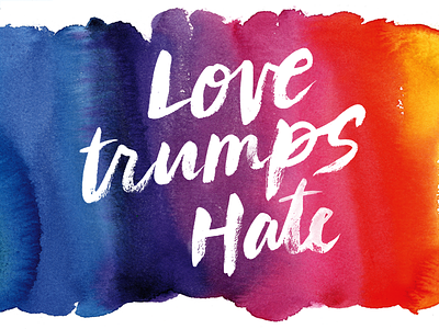 Love Trumps Hate blue equal rights hate love march orange purple red trump watercolor women