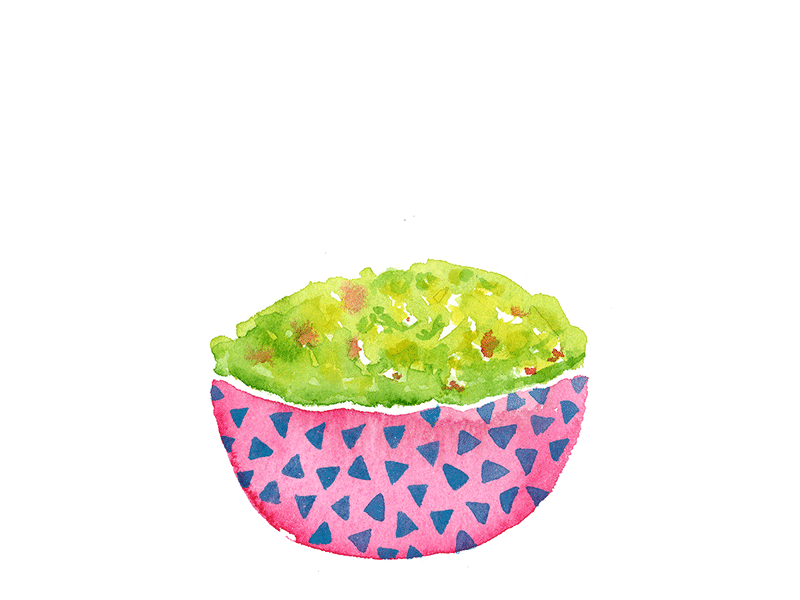When I Dip You Dip We Dip 100dayproject animation bowl dip dipping sauce guacamole illustration tortilla watercolor