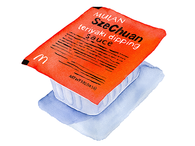 SzeChuan Dipping Sauce mcdonalds mcnuggets nuggets red rick and morty sauce szechuan teriyaki watercolor