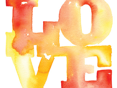 Watercolor Love color hand drawn type hand painted illustration typography watercolor