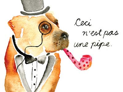 Pipe Chew Toy chew toy dog funny hand drawn type hand painted humorous illustration pipe watercolor