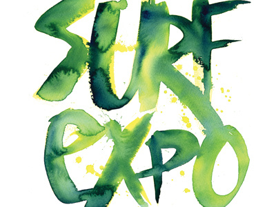 Watercolor Type green hand drawn type hand painted typography watercolor