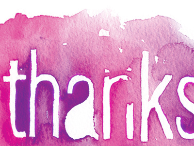 Thanks illustration notecard typography watercolor