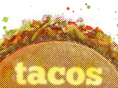 Yum! Tacos! color illustration tacos typography watercolor yum