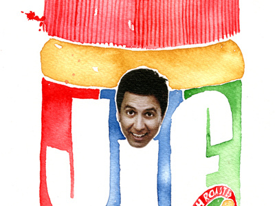 Everybody loves...Peanut Butter? funny hand painted illustration ray romano watercolor