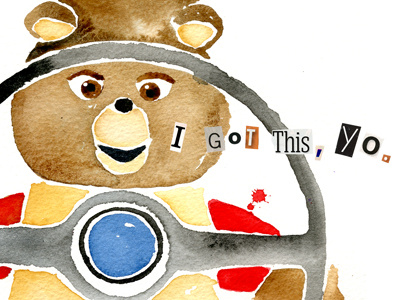 It's Teddy Ruxpin, yo. bear illustration teddy ruxpin typography watercolor