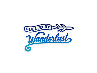 Fueled By Wanderlust Logo airplane clean gradient lettering lettermark logo logodesign logotype logotypedesign logotypes minimal minimalist new simple smooth travel traveling travelling type typography