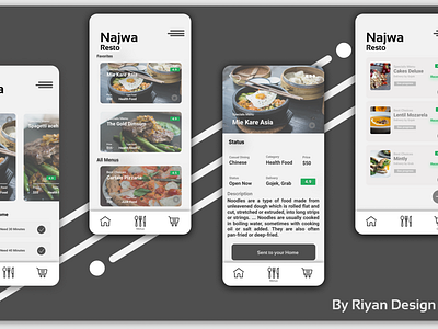 Najwa Resto androidapp app business colourful design home ui ux