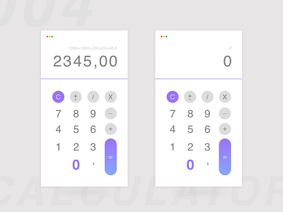 Daily UI challenge #004 — A Calculator