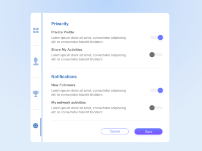 Daily UI challenge #007 — Settings Page daily daily ui 007 daily ui challenge dailyui007 interface setting settings settings page webdesign