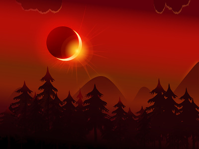 Partial Solar Eclipse 2019 - Illustration 2019 artwork illustration solar eclipse vector vector graphics