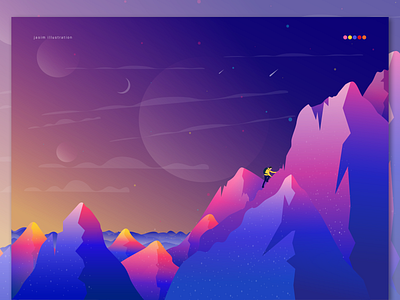 Mountains and Iceman artwork atmosphere color illustration fiction gradient color home page illustration iceman illustration moon mountains nature illustration planet skyline ui illustration vector graphics wallpaper