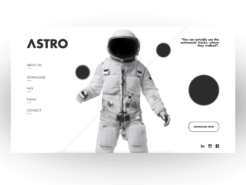 Astro adobe xd animation astro astronaut black and white design experimental graphic design monochrome ui ux